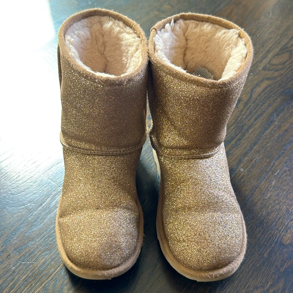 Kids Sparkly Gold Boots girls size 3 GUC - Picture 1 of 5
